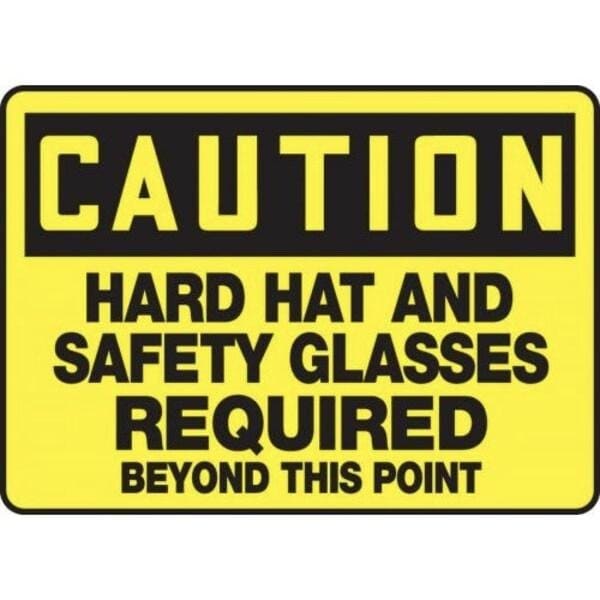 Accuform OSHA CAUTION Safety Sign HARD HAT MPPE757XT MPPE757XT - main